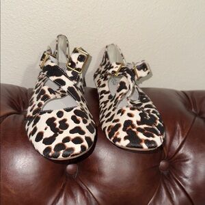 Charlotte Stone Leopard Print Shoes with Buckle